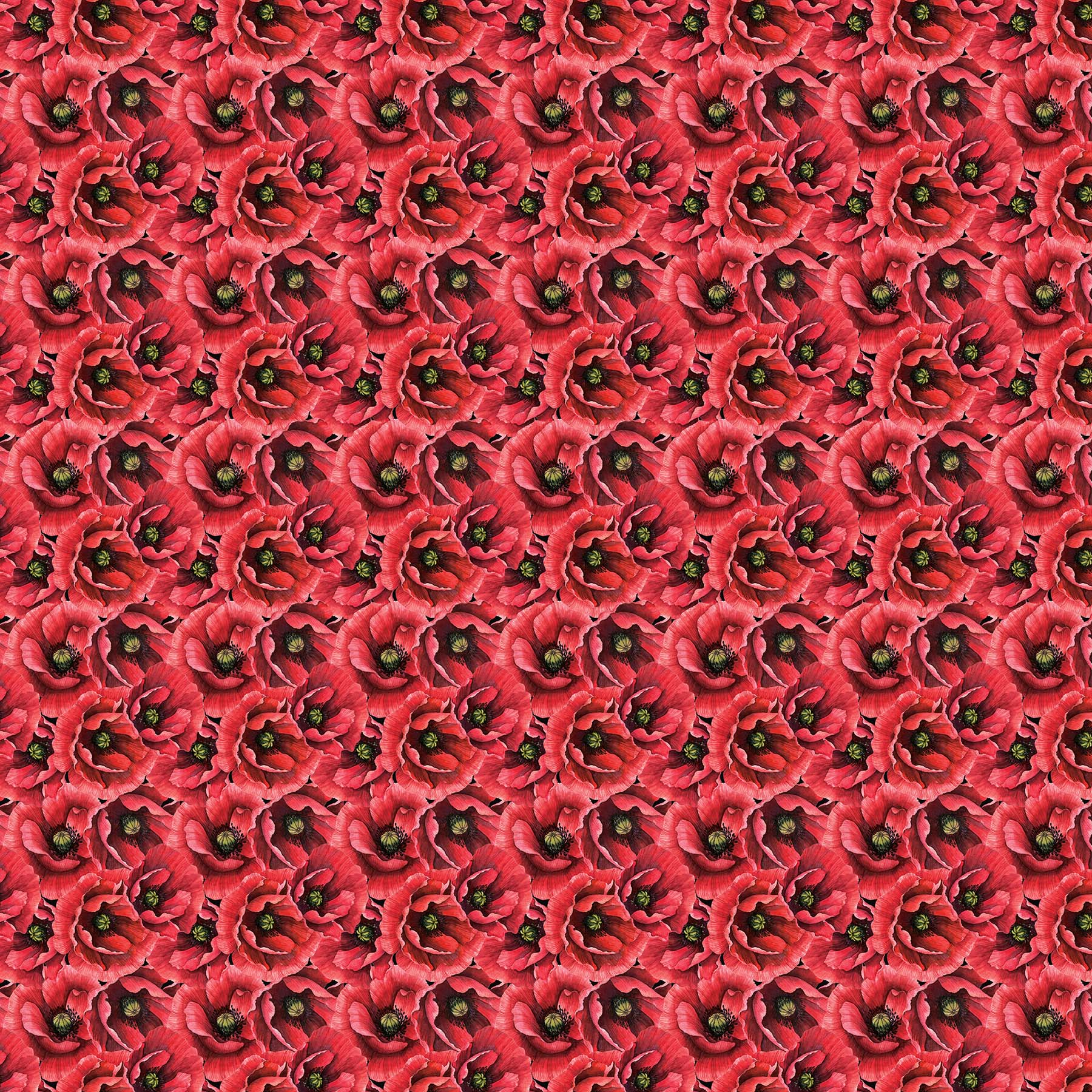 Ooh La La - Packed Poppies Cotton Fabric 23605-99