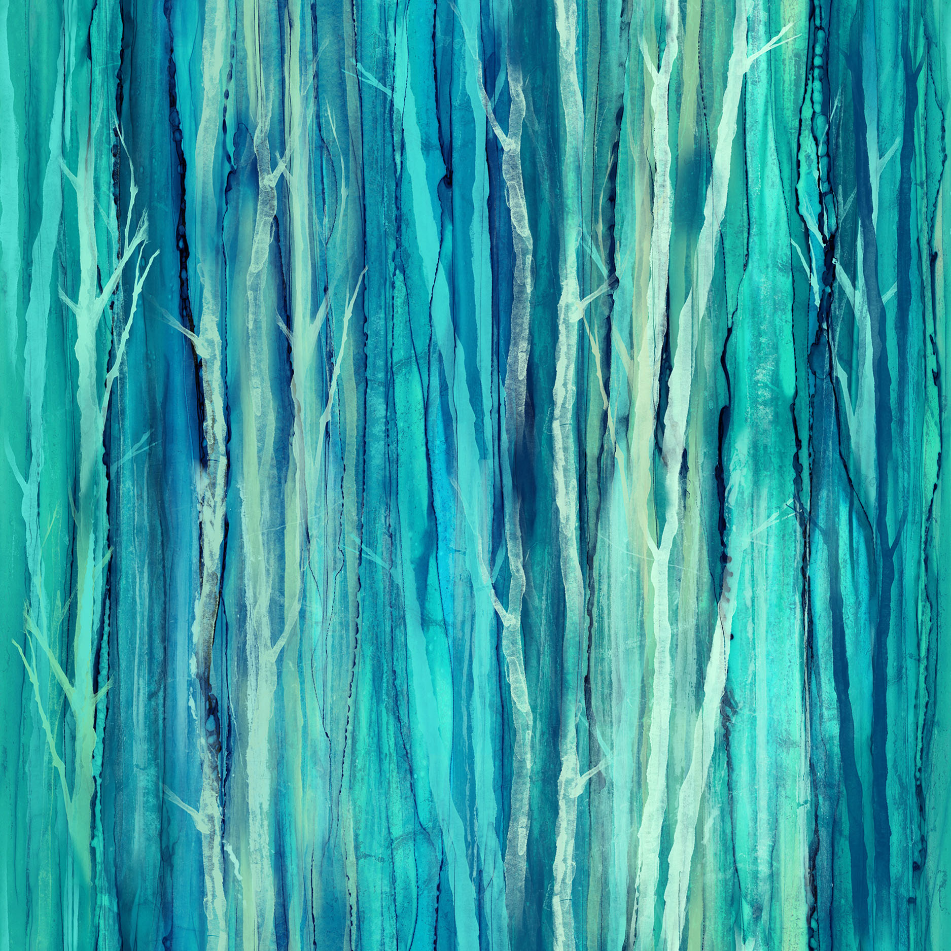Modern Light Fabric from Northcott - Tree Texture - Turquoise - 25286-64