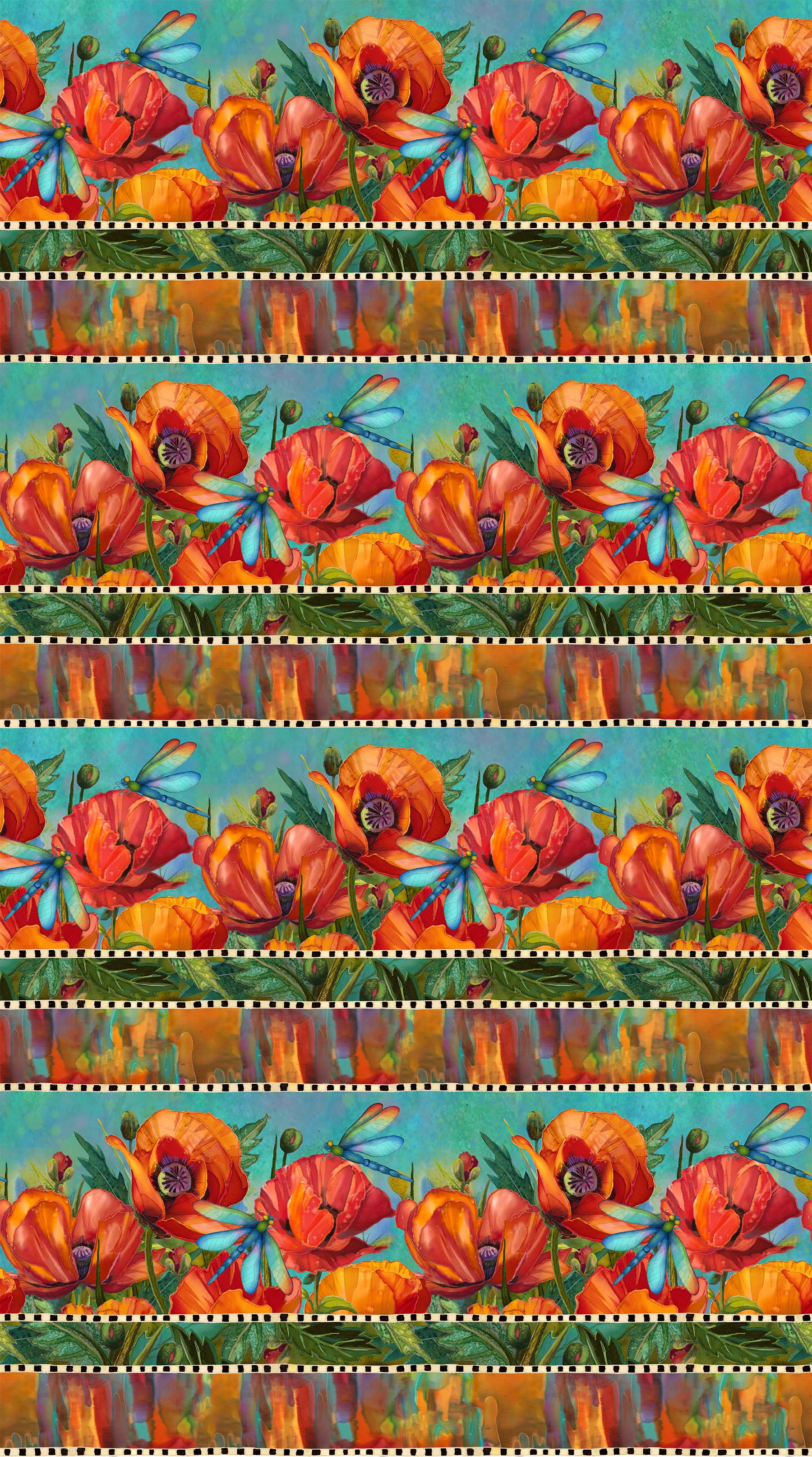Charisma from Northcott Silks - Turquoise Multi 25561-68